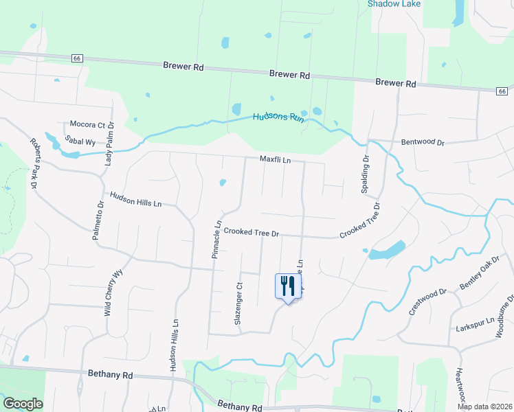 map of restaurants, bars, coffee shops, grocery stores, and more near 6009 Lynx Court in Mason