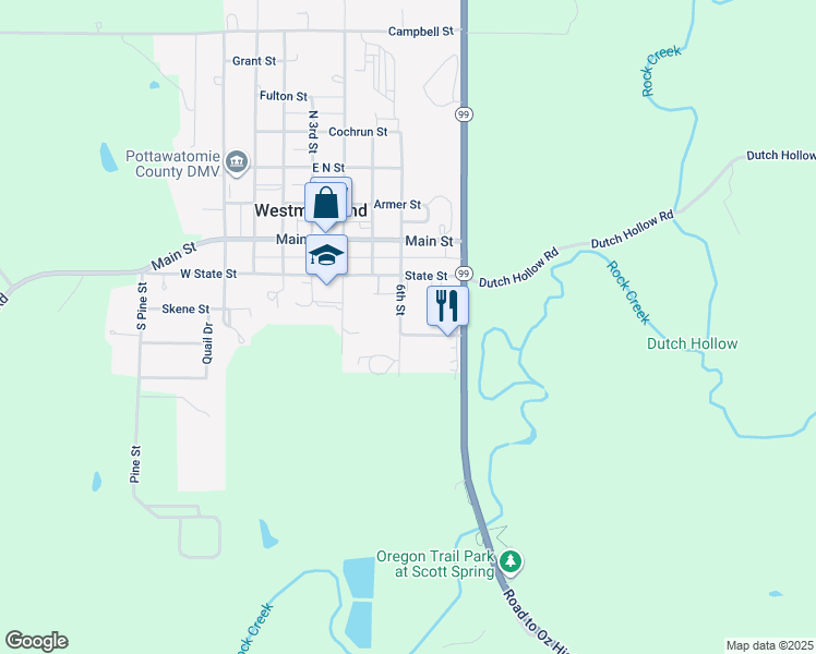 map of restaurants, bars, coffee shops, grocery stores, and more near 304 6th Street in Westmoreland