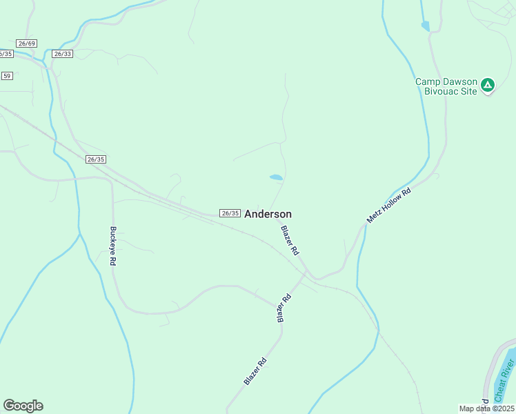 map of restaurants, bars, coffee shops, grocery stores, and more near County Route 26/35 in Tunnelton