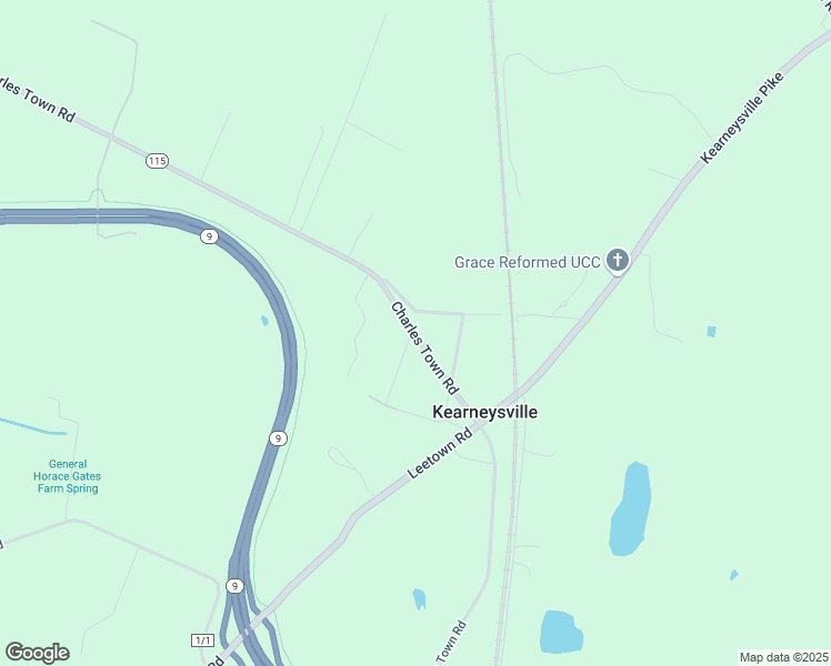 map of restaurants, bars, coffee shops, grocery stores, and more near Charles Town Road in Kearneysville