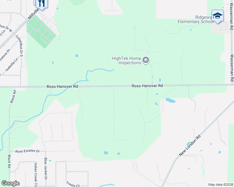 map of restaurants, bars, coffee shops, grocery stores, and more near 1040 Davis Road in Hamilton