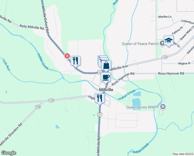 map of restaurants, bars, coffee shops, grocery stores, and more near 2916 Water Street in Hamilton