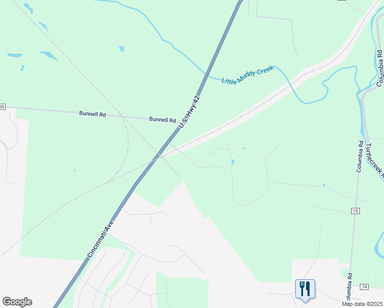 map of restaurants, bars, coffee shops, grocery stores, and more near 3414 Highlands Trail in Lebanon
