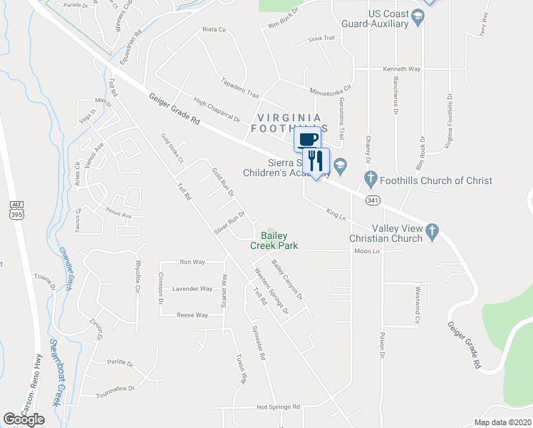 map of restaurants, bars, coffee shops, grocery stores, and more near 745 Sterling Hills Court in Reno