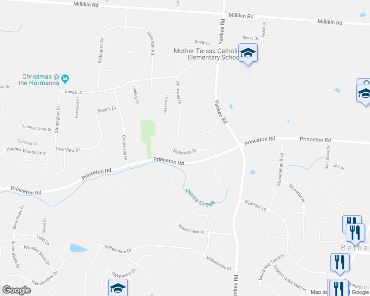 map of restaurants, bars, coffee shops, grocery stores, and more near 6404 Holloway Drive in Middletown