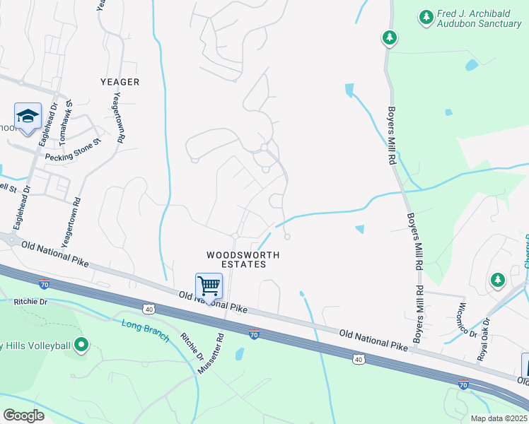 map of restaurants, bars, coffee shops, grocery stores, and more near 10816 Dewey Way East in New Market
