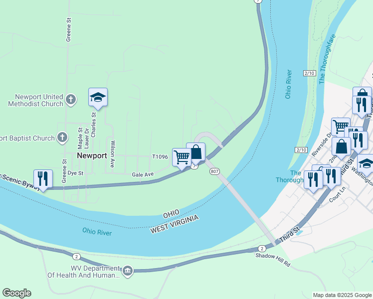 map of restaurants, bars, coffee shops, grocery stores, and more near 120 Poinciana Street in Newport