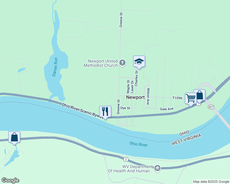 map of restaurants, bars, coffee shops, grocery stores, and more near 245 Greene Street in Newport