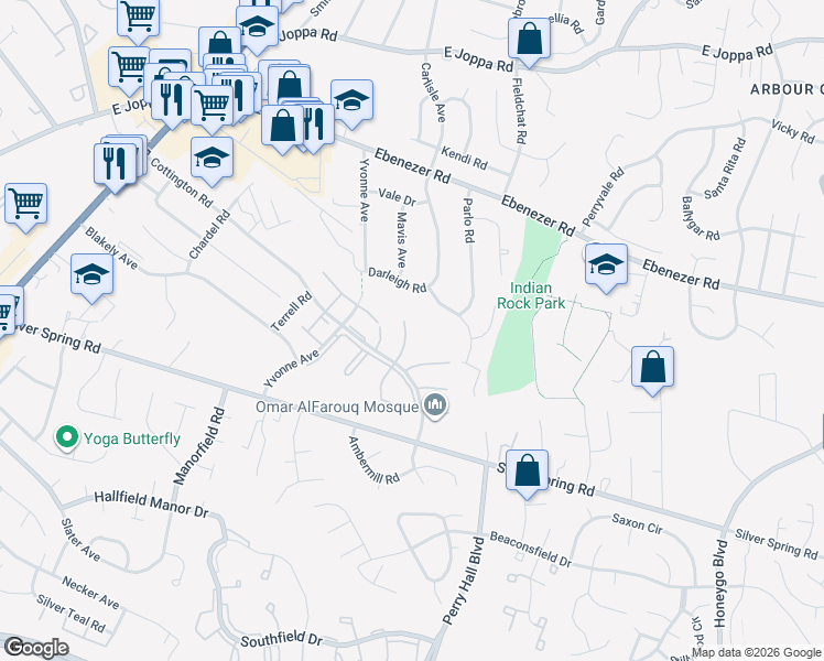 map of restaurants, bars, coffee shops, grocery stores, and more near 8 Bryce Court in Nottingham