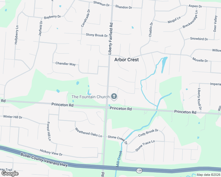 map of restaurants, bars, coffee shops, grocery stores, and more near 4207 Stone Meadow Drive in Butler County