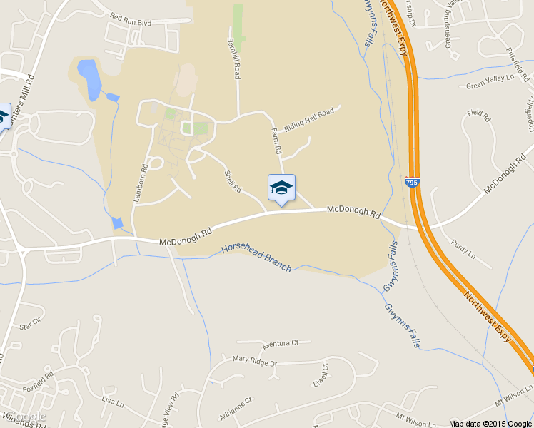 map of restaurants, bars, coffee shops, grocery stores, and more near 8649 McDonogh Road in Owings Mills