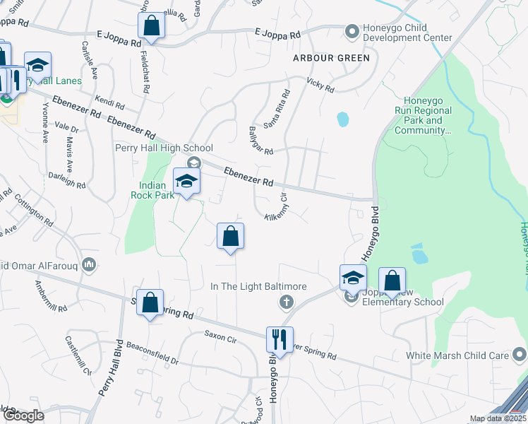 map of restaurants, bars, coffee shops, grocery stores, and more near 8923 Kilkenny Circle in Nottingham