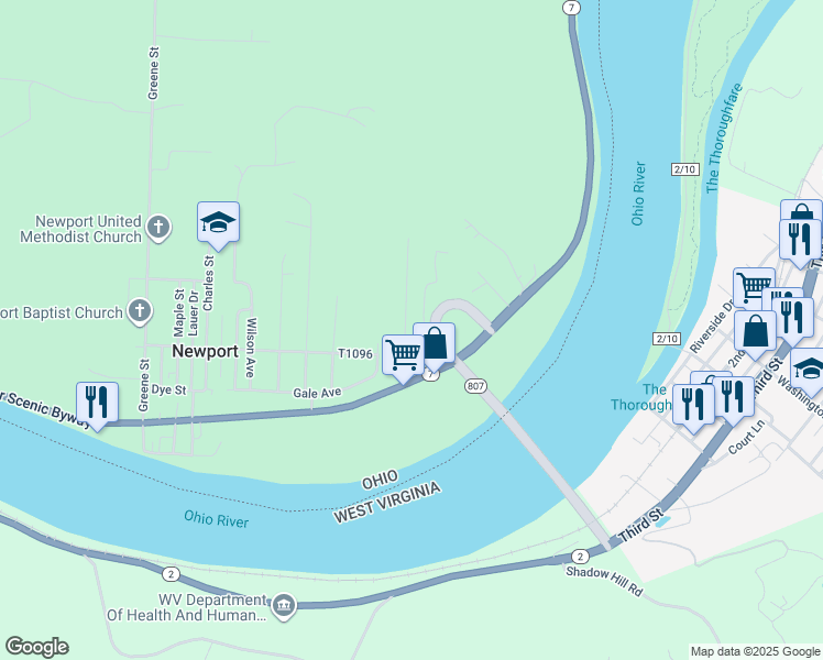 map of restaurants, bars, coffee shops, grocery stores, and more near 120 Poinciana Street in Newport