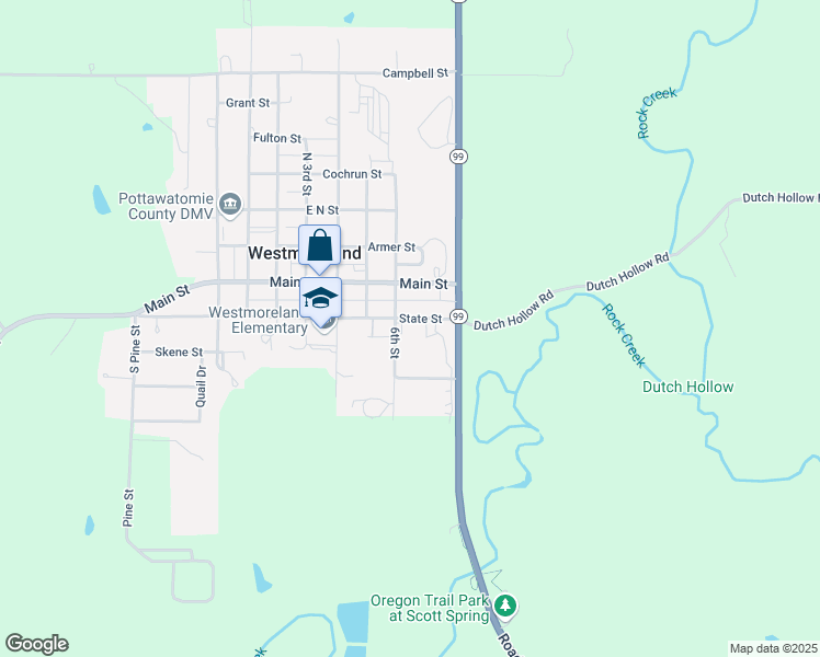 map of restaurants, bars, coffee shops, grocery stores, and more near 601 State Street in Westmoreland