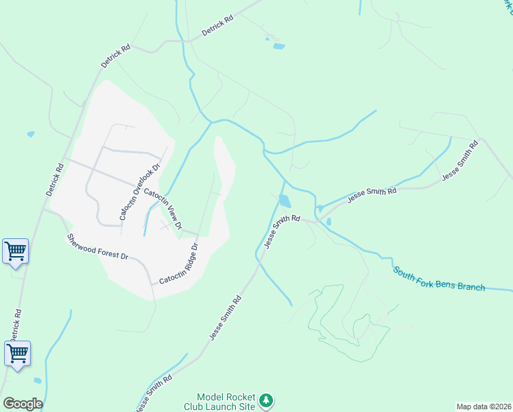 map of restaurants, bars, coffee shops, grocery stores, and more near 12644 Jesse Smith Road in Mount Airy