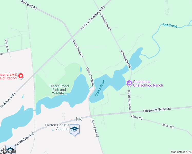 map of restaurants, bars, coffee shops, grocery stores, and more near 255 Clarks Pond Road in Bridgeton