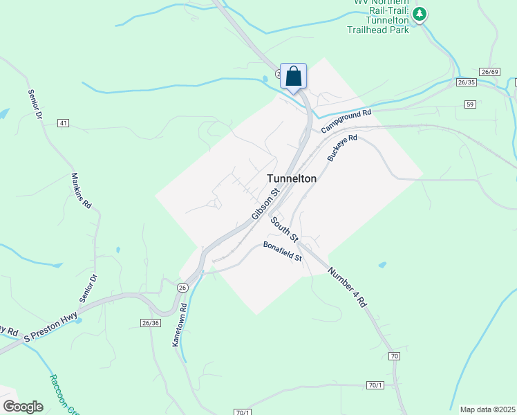 map of restaurants, bars, coffee shops, grocery stores, and more near in Tunnelton