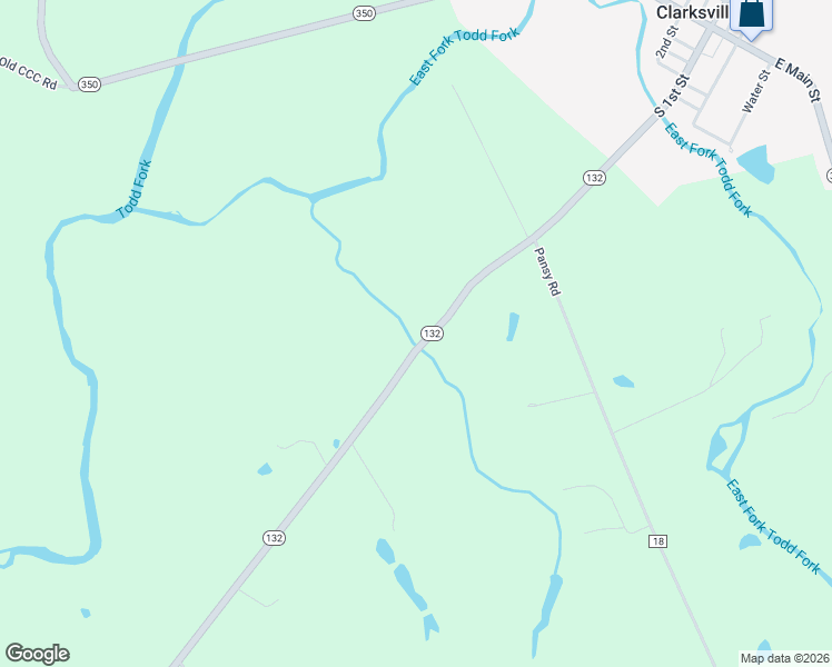 map of restaurants, bars, coffee shops, grocery stores, and more near 916 Ohio 132 in Clarksville