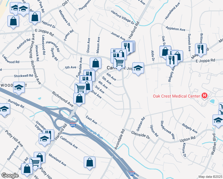 map of restaurants, bars, coffee shops, grocery stores, and more near 3026 4th Avenue in Parkville