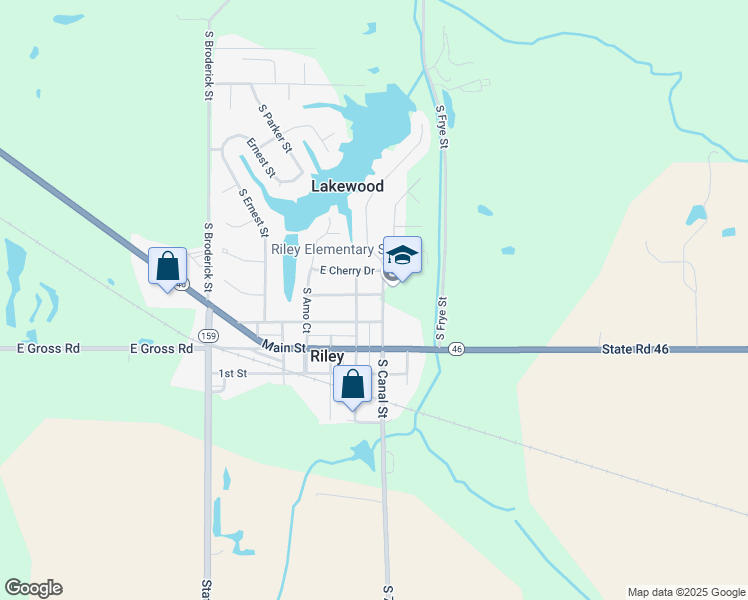 map of restaurants, bars, coffee shops, grocery stores, and more near 7690 East Mulberry Drive in Terre Haute