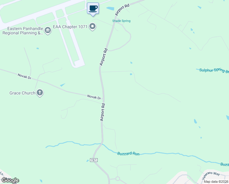 map of restaurants, bars, coffee shops, grocery stores, and more near 940 Airport Road in Martinsburg