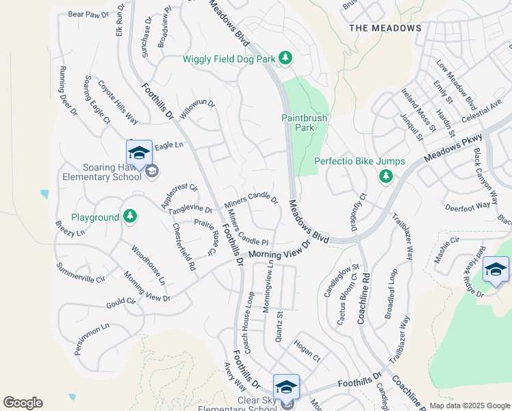 map of restaurants, bars, coffee shops, grocery stores, and more near 4034 Miners Candle Drive in Castle Rock