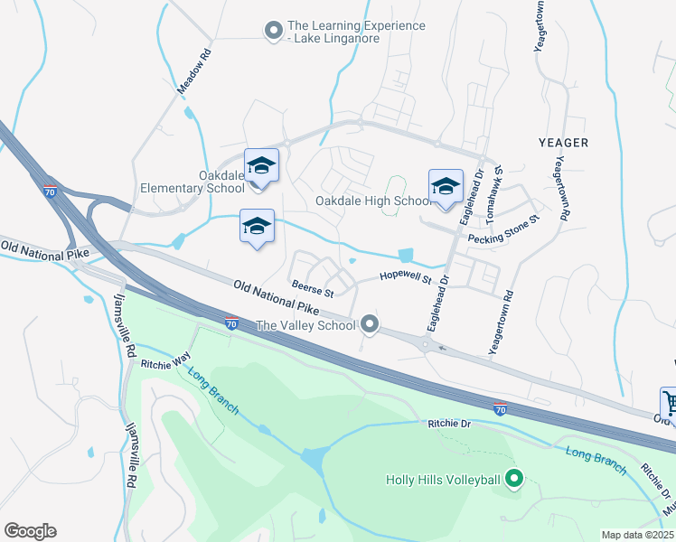 map of restaurants, bars, coffee shops, grocery stores, and more near 5853 Rochefort Street in Frederick
