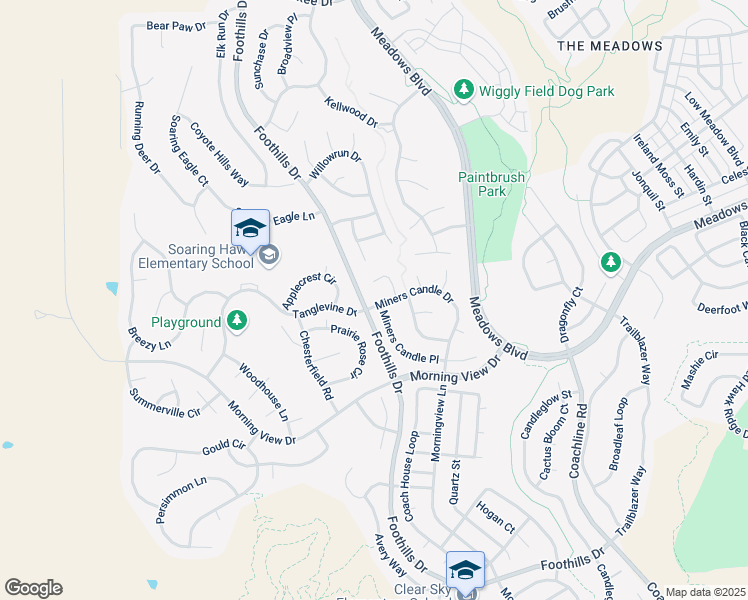 map of restaurants, bars, coffee shops, grocery stores, and more near 4265 Miners Candle Drive in Castle Rock
