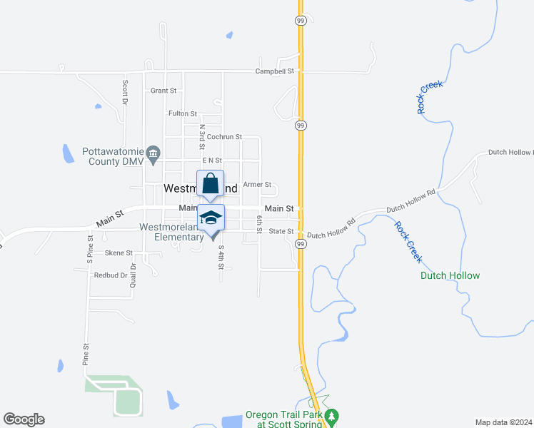map of restaurants, bars, coffee shops, grocery stores, and more near 602-608 Main Street in Westmoreland