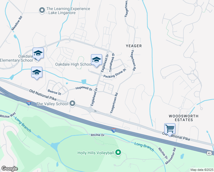map of restaurants, bars, coffee shops, grocery stores, and more near 5820 Burin Street in New Market
