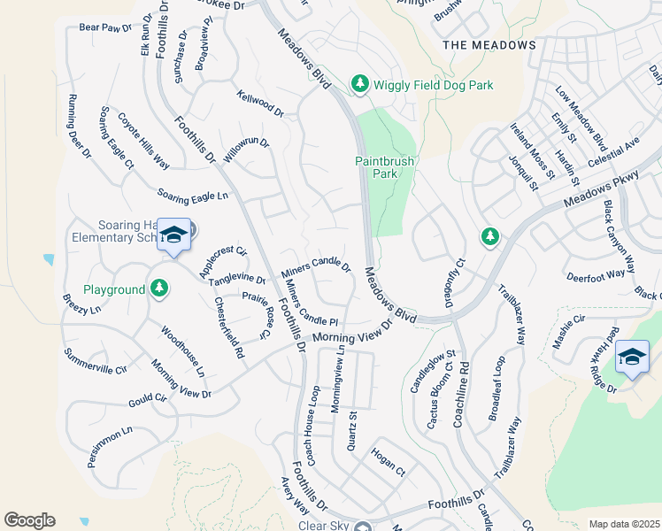 map of restaurants, bars, coffee shops, grocery stores, and more near 4034 Miners Candle Drive in Castle Rock