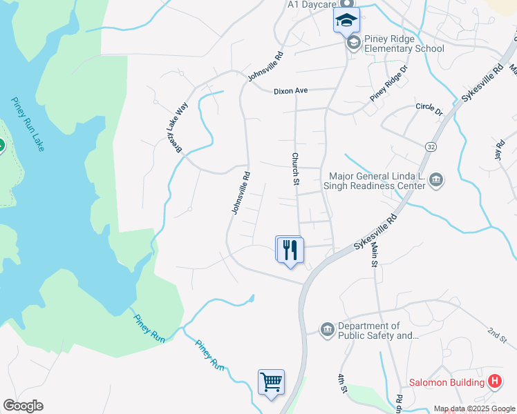 map of restaurants, bars, coffee shops, grocery stores, and more near 811 Possible Quest Drive in Eldersburg