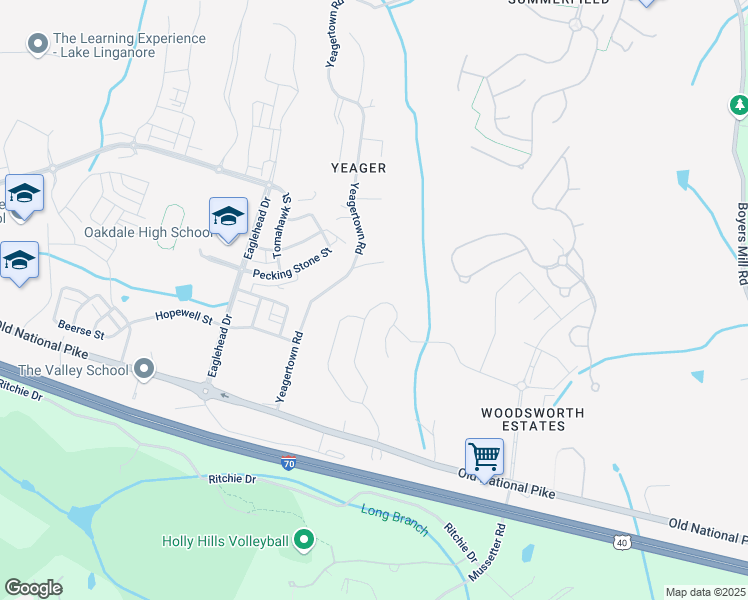 map of restaurants, bars, coffee shops, grocery stores, and more near 5728 Meyer Avenue in New Market