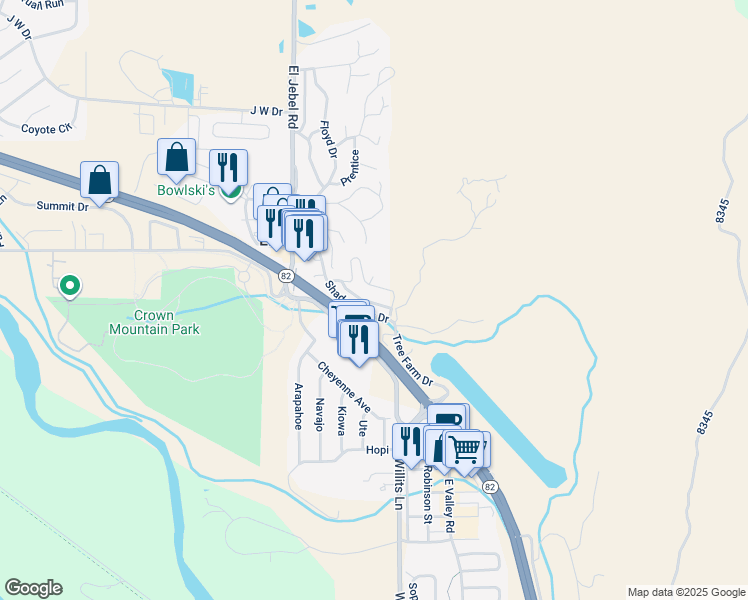 map of restaurants, bars, coffee shops, grocery stores, and more near 145 Juniper Trail in Carbondale