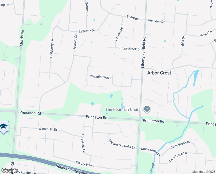 map of restaurants, bars, coffee shops, grocery stores, and more near 6588 Taylor Trace Lane in Hamilton