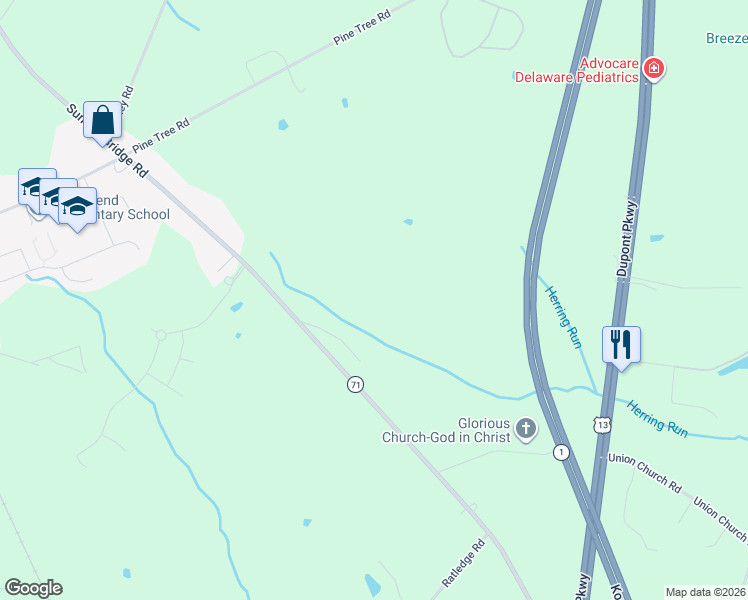 map of restaurants, bars, coffee shops, grocery stores, and more near 16 Macey Lane in Townsend