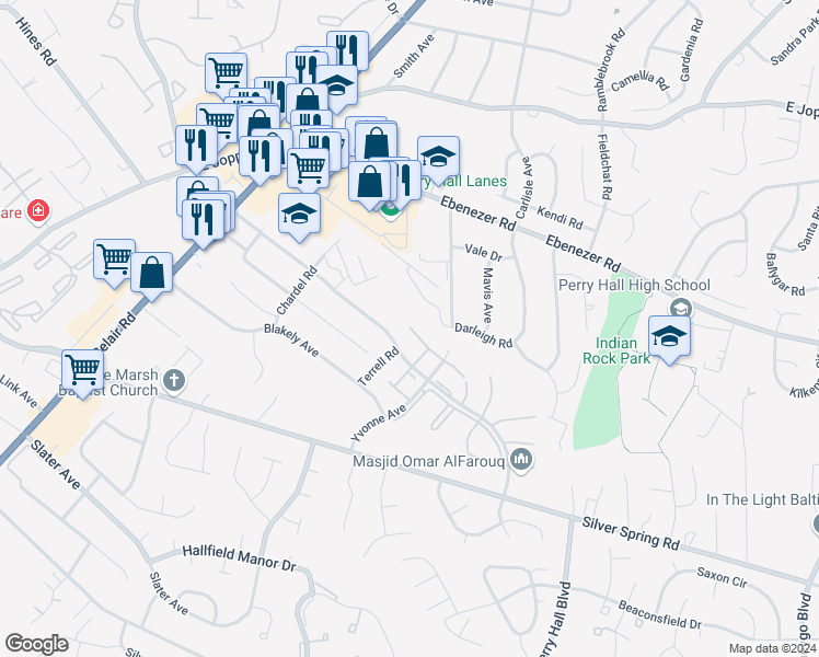 map of restaurants, bars, coffee shops, grocery stores, and more near 1 Durban Court in Nottingham