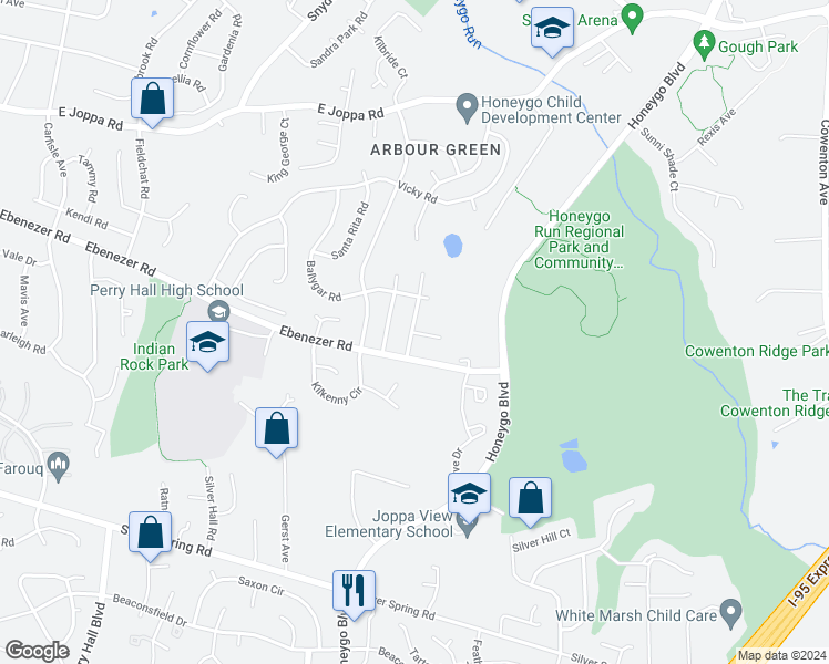 map of restaurants, bars, coffee shops, grocery stores, and more near 4804 Variation Road in Nottingham