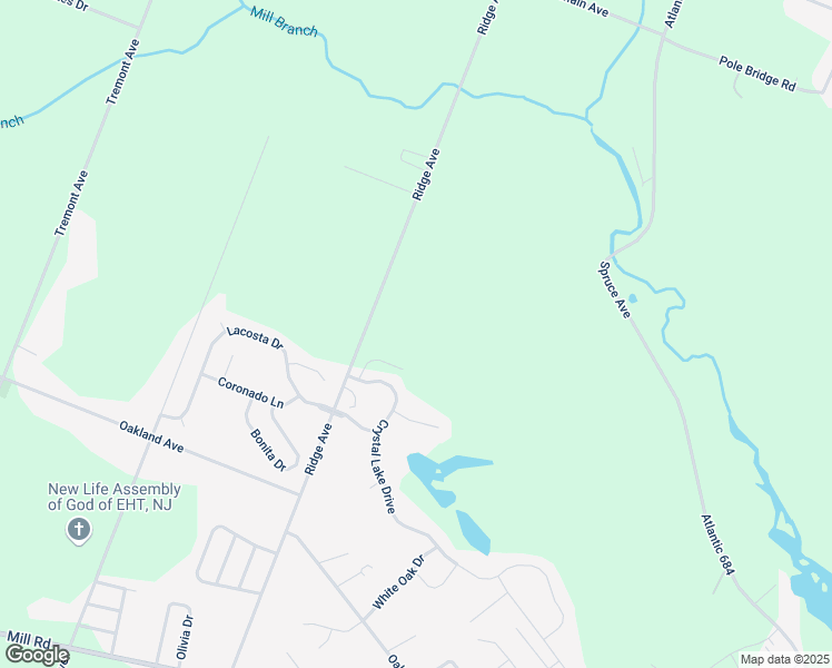 map of restaurants, bars, coffee shops, grocery stores, and more near 137 Crystal Lake Drive in Egg Harbor Township