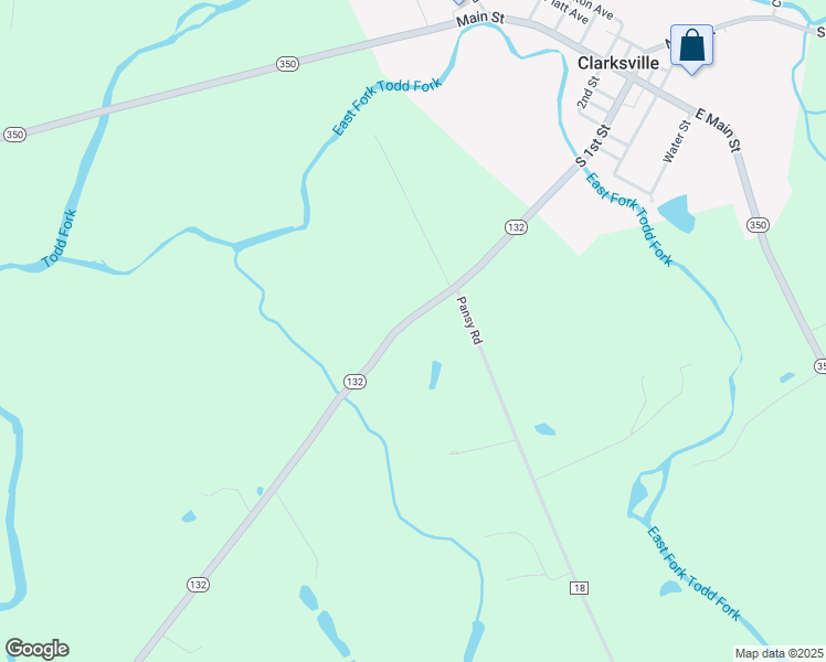 map of restaurants, bars, coffee shops, grocery stores, and more near 711 Ohio 132 in Clarksville