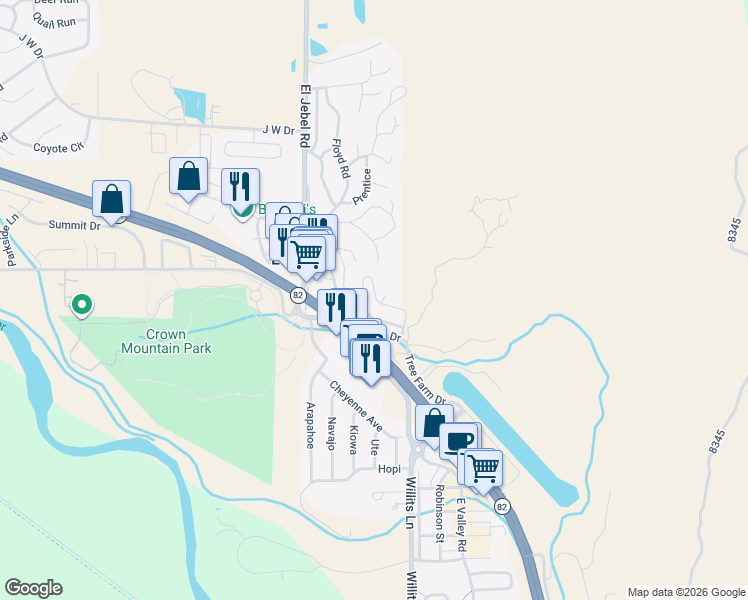 map of restaurants, bars, coffee shops, grocery stores, and more near 145 Juniper Trail in Carbondale