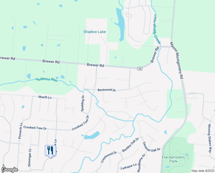 map of restaurants, bars, coffee shops, grocery stores, and more near 5297 Hogan Court in Mason