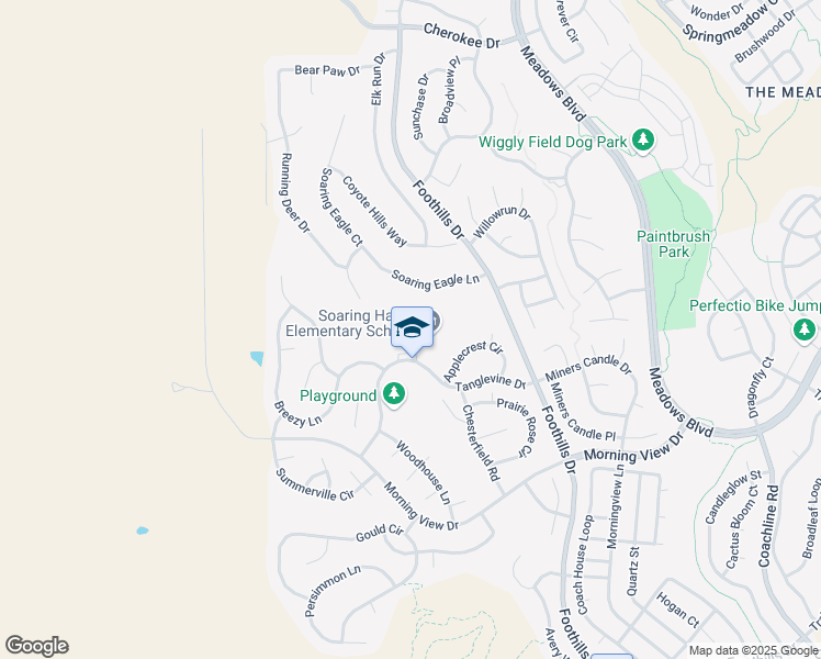 map of restaurants, bars, coffee shops, grocery stores, and more near 4665 Tanglevine Drive in Castle Rock