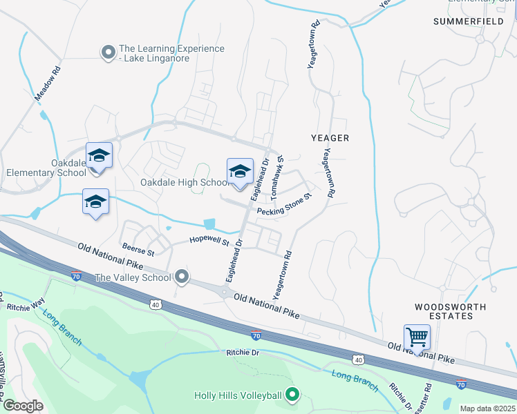 map of restaurants, bars, coffee shops, grocery stores, and more near 5806 Pecking Stone Street in New Market