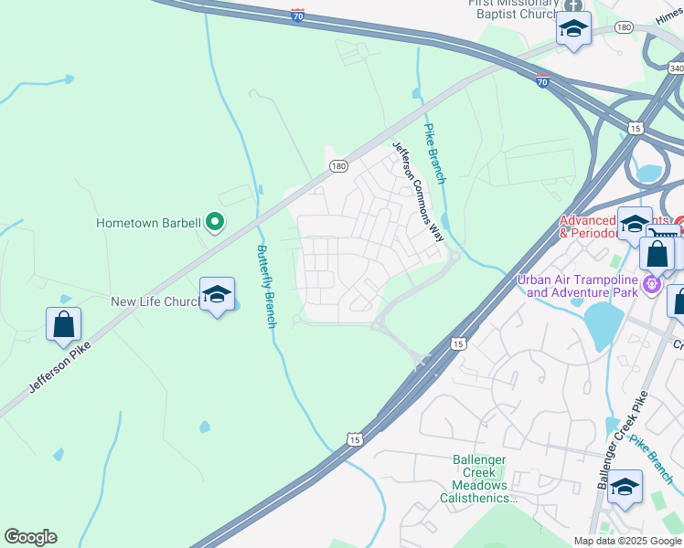 map of restaurants, bars, coffee shops, grocery stores, and more near 5851 Bella Marie Way in Frederick