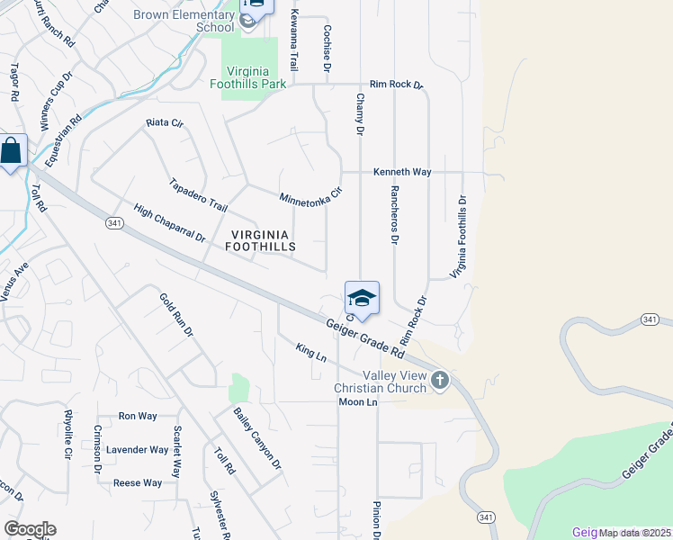 map of restaurants, bars, coffee shops, grocery stores, and more near 14645 Chamy Drive in Reno