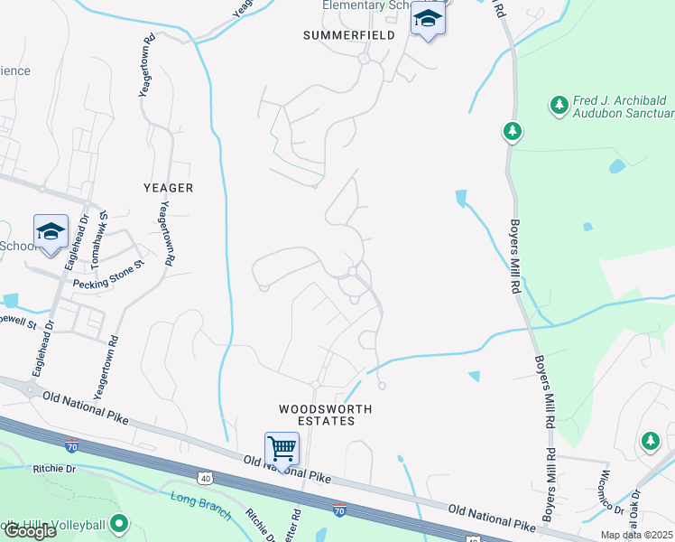 map of restaurants, bars, coffee shops, grocery stores, and more near 10600 Edwardian Lane in New Market