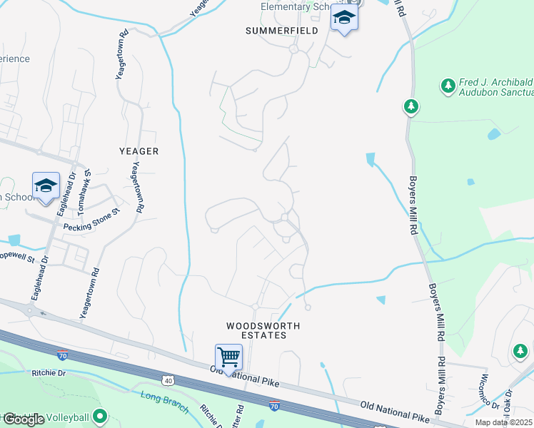 map of restaurants, bars, coffee shops, grocery stores, and more near 10596 Edwardian Lane in New Market