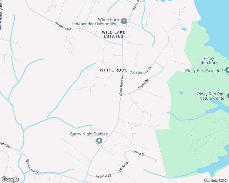 map of restaurants, bars, coffee shops, grocery stores, and more near 6516 White Rock Road in Sykesville