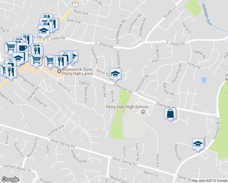 map of restaurants, bars, coffee shops, grocery stores, and more near 4410 Wynn Road in Nottingham